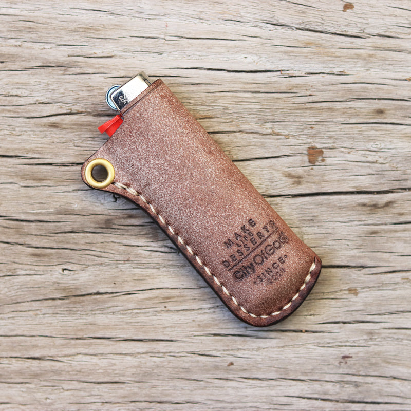 Leather Bic J3 J5 Lighter Case Leather Cricket Lighter Holder with
