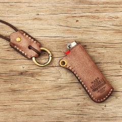 Leather Bic Lighter Cases Leather Cricket Lighter Holder with strap Leather Lighter Covers For Men - iwalletsmen