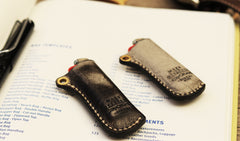 Leather Bic J3 J5 Lighter Case Leather Cricket Lighter Holder with strap Leather Lighter Covers For Men - iwalletsmen