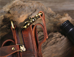 Brown Leather Cell Phone Holster Mens Belt Pouch Leather Cigarette BELT BAG With Belt Clip For Men