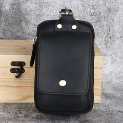 Brown Leather Cell Phone Holster Mens Belt Pouch Leather Cigarette BELT BAG With Belt Clip For Men