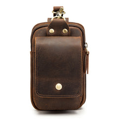 Brown Leather Cell Phone Holster Mens Belt Pouch Leather Cigarette BELT BAG With Belt Clip For Men