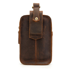 Brown Leather Cell Phone Holster Mens Belt Pouch Leather Cigarette BELT BAG With Belt Clip For Men