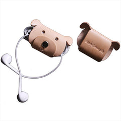 Cute Leather Earphone Holder Animals Headphone Leather Cord Organizer Cord Keeper Cable Organizer Gift for Audiophile - iwalletsmen