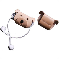 Cute Leather Earphone Holder Cow Headphone Leather Cord Organizer Cord Keeper Cable Organizer Gift for Audiophile - iwalletsmen