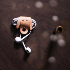 Cute Leather Earphone Holder Bunny Headphone Leather Cord Organizer Cord Keeper Cable Organizer Gift for Audiophile - iwalletsmen