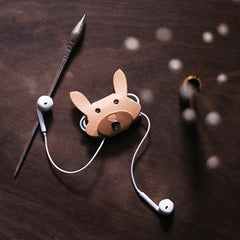 Monkey Leather Earphone Holder Headphone Leather Cord Organizer Cord Keeper Cable Organizer Gift for Audiophile - iwalletsmen