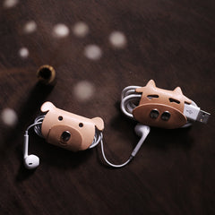 Cute Leather Earphone Holder Headphone Leather Cord Organizer Cord Keeper Cable Organizer Gift for Audiophile - iwalletsmen