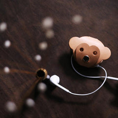 Cute Leather Earphone Holder Cow Headphone Leather Cord Organizer Cord Keeper Cable Organizer Gift for Audiophile - iwalletsmen