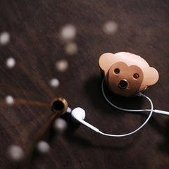 Monkey Leather Earphone Holder Headphone Leather Cord Organizer Cord Keeper Cable Organizer Gift for Audiophile - iwalletsmen