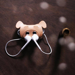 Cute Leather Earphone Holder Cat Headphone Leather Cord Organizer Cord Keeper Cable Organizer Gift for Audiophile - iwalletsmen