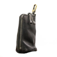 Leather Men's Key Wallet Car Key Case With Belt Clip Zip Leather Key Holder For Men