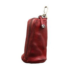 Leather Men's Key Wallet Car Key Cases With Belt Clip Zip Leather Key Holder For Men
