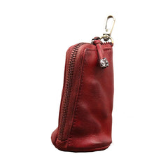 Leather Men's Key Wallet Car Key Case With Belt Clip Zip Leather Key Holder For Men