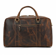 Leather Men's Overnight Bag Travel Bag Coffee Luggage Weekender Bag For Men