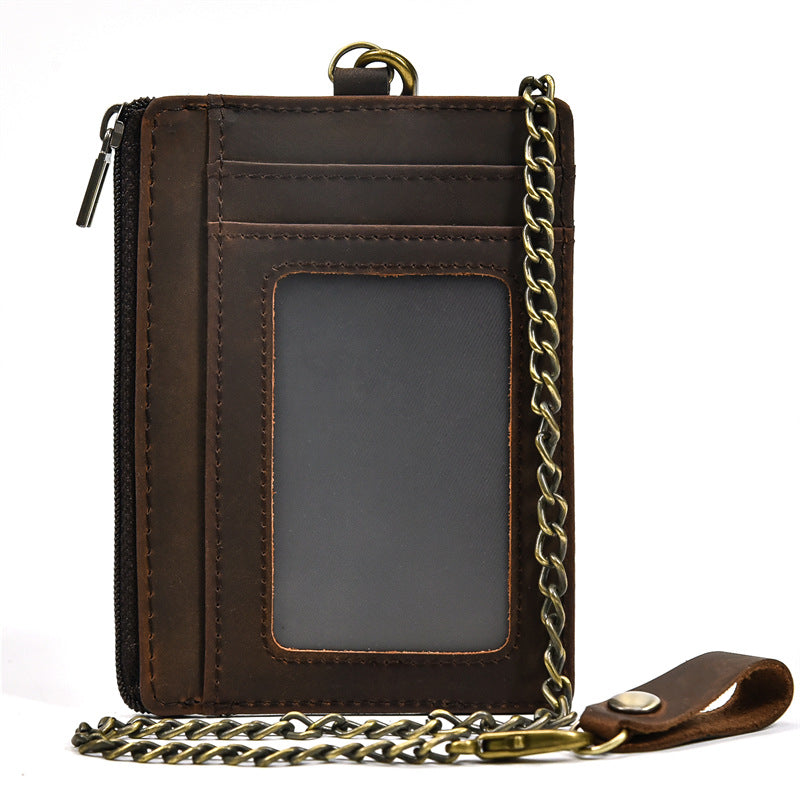 Leather Men s Slim Biker Chain Wallet Front Pocket Wallet with Chain F iwalletsmen
