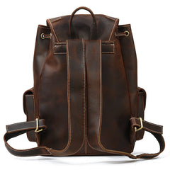 Leather Mens 14inch Laptop Backpack Travel Backpack Vintage School Backpack for Men