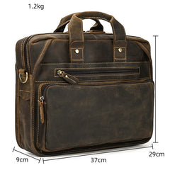 Leather Mens Briefcase Vintage Work Briefcase Business Briefcase Laptop Briefcase For Men