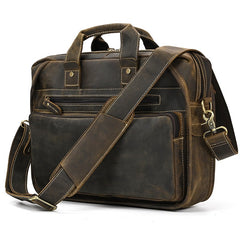 Leather Mens Briefcase Vintage Work Briefcase Business Briefcase Laptop Briefcase For Men