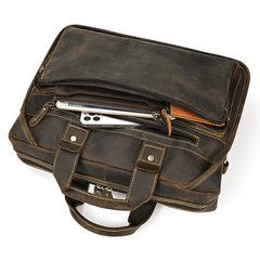 Leather Mens Briefcase Vintage Work Briefcase Business Briefcase Laptop Briefcase For Men