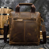 Leather Mens Briefcases Coffee Vertical Briefcase Business Handbag 12’‘ Briefcase For Men