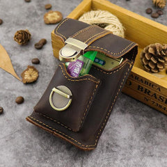 Leather Mens Cigarette Cases with Lighter Holder With Belt Loop Cigarette Holder For Men - iwalletsmen