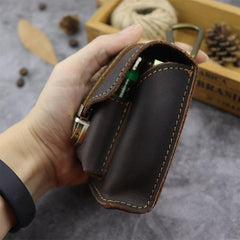 Leather Mens Cigarette Cases with Lighter Holder With Belt Loop Cigarette Holder For Men - iwalletsmen