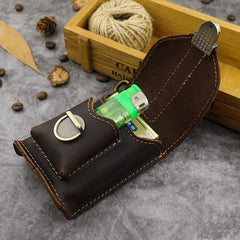 Leather Mens Cigarette Cases with Lighter Holder With Belt Loop Cigarette Holder For Men - iwalletsmen