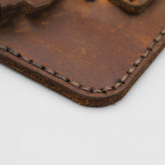 Leather Mens Card Holder Coin Wallet Handmade Leather Card Holder Slim Wallet for Men - iwalletsmen