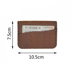 Leather Mens Card Holder Coin Wallet Handmade Leather Card Holder Slim Wallet for Men - iwalletsmen