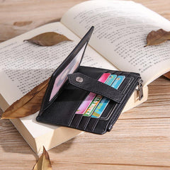 Leather Mens Card Wallets Cool Card Holders Card Holder Wallet Black Front Pocket Wallet For Men - iwalletsmen