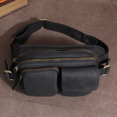 Leather Mens Fanny Packs Casual Belt Bag Cool Waist Bag Fanny Bag For Men