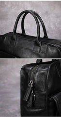 Brown Leather Mens Handbag 14‘’ Laptop Briefcase Side BAG Vintage Business Bag FOR MEN