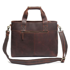 Classic Leather Mens Handbag 14‘’ Laptop Briefcase Side BAG Vintage Courier Bag FOR MEN