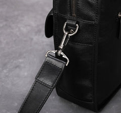 Brown Leather Mens Handbag 14‘’ Laptop Briefcase Side BAG Vintage Business Bag FOR MEN