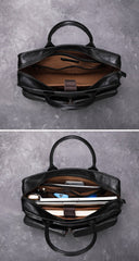 Brown Leather Mens Handbag 14‘’ Laptop Briefcase Side BAG Vintage Business Bag FOR MEN