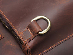 Classic Leather Mens Handbag 14‘’ Laptop Briefcase Side BAG Vintage Courier Bag FOR MEN