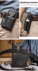 Leather Mens Phone Holster CellPhone Belt Pouches Waist Bag Phone Holster for Men