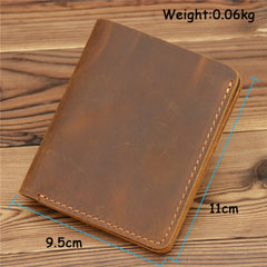 vertical bifold wallets for men Brown Leather Mens Slim Bifold Wallet Small Wallets Vertical Billfold Wallet Front Pocket Wallet for Men