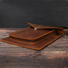 Black Leather Mens Slim Vertical Shoulder Bag File Folder A4 Business Document Purse for Men