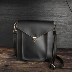 Leather Mens Slim Vertical Shoulder Bag File Folder A4 Business Document Purse for Men