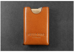 Yellow Leather Mens Soft Pack Cigarette Holder Case Hard Pack Cigarette Case for Men