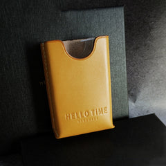 Yellow Leather Mens Soft Pack Cigarette Holder Case Hard Pack Cigarette Case for Men