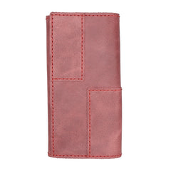 Leather Mens Trifold Long Wallet Handmade Lots Cards Checkbook Long Wallet for Men - iwalletsmen