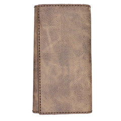 Mens Leather Trifold Long Wallet Lots Cards Handmade Checkbook Long Wallet for Men - iwalletsmen