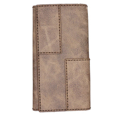 Mens Leather Trifold Long Wallet Handmade Lots Cards Checkbook Long Wallet for Men - iwalletsmen