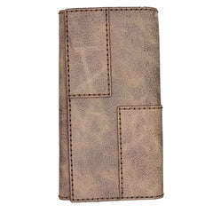 Leather Mens Trifold Long Wallet Handmade Lots Cards Checkbook Long Wallet for Men - iwalletsmen