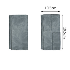 Mens Leather Trifold Long Wallet Lots Cards Handmade Checkbook Long Wallet for Men - iwalletsmen