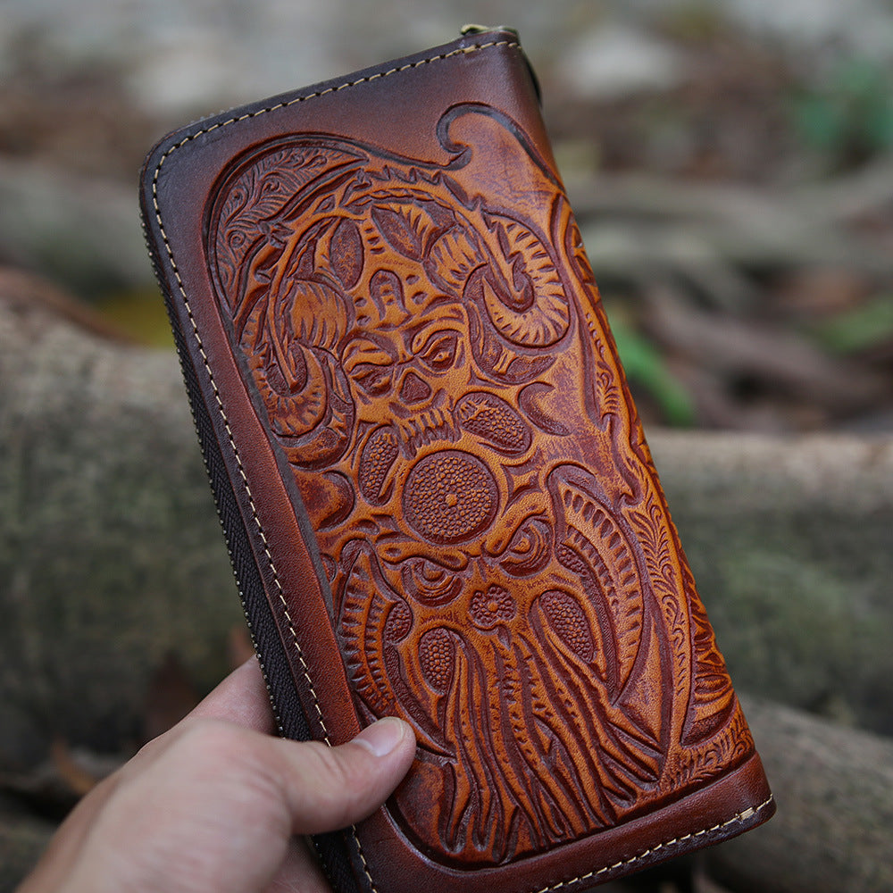 Long Leather Wallet for Men