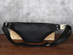 Tan Mens Fanny Pack Leather Slim Bum Bag Black Hip Pack Chest Bag For Men
